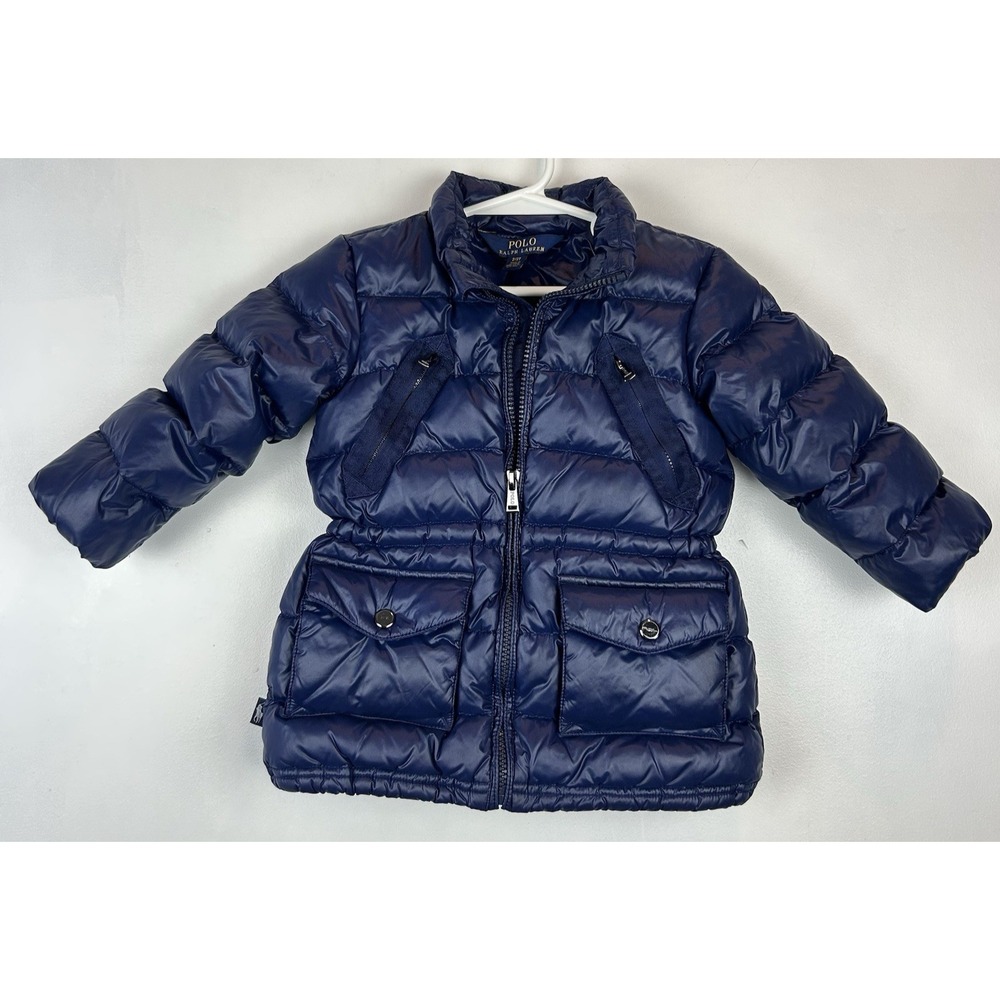 Polo Ralph Lauren Girls Down Coat Girls 2T Jacket Navy Blue Preppy Warm Cozy